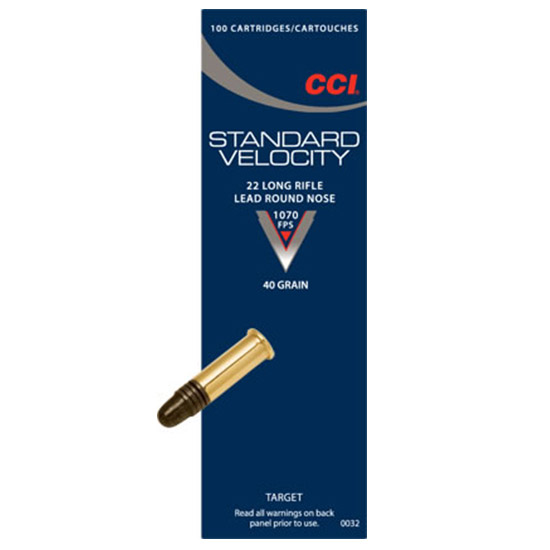 CCI 22LR 40GR STANDARD VELOCITY LRN 100/50 - Ammunition